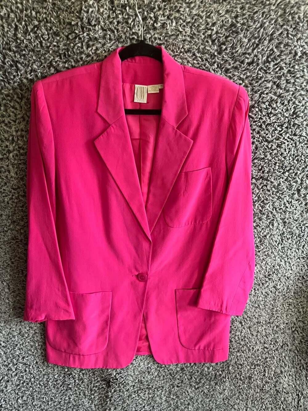 Clifford & Wills Vintage Hot Pink 100% Silk Blazer Size 10